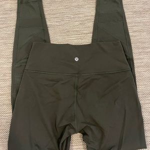 Lululemon army green mesh leggings